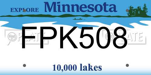 FPK508 Minnesota License Plate