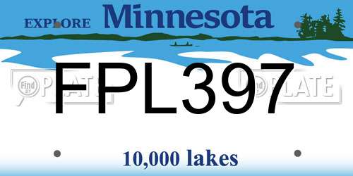 FPL397 Minnesota License Plate