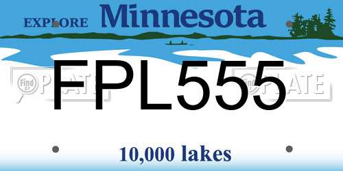 FPL555 Minnesota License Plate