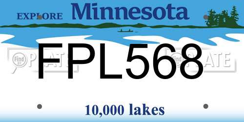 FPL568 Minnesota License Plate