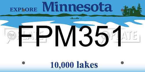 FPM351 Minnesota License Plate