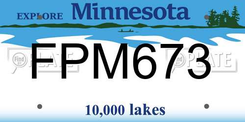 FPM673 Minnesota License Plate