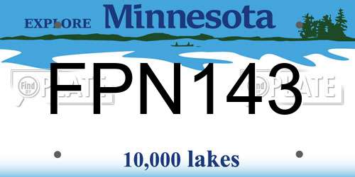 FPN143 Minnesota License Plate