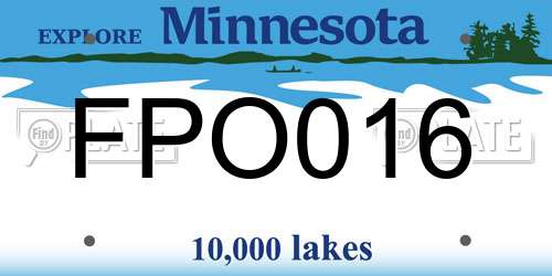 FPO016 Minnesota License Plate