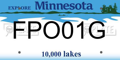 FPO01G Minnesota License Plate