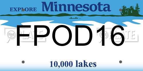 FPOD16 Minnesota License Plate