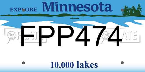 FPP474 Minnesota License Plate