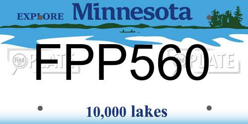 FPP560 Minnesota License Plate