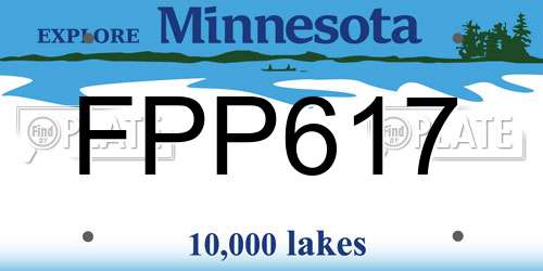FPP617 Minnesota License Plate
