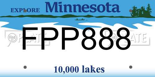 FPP888 Minnesota License Plate