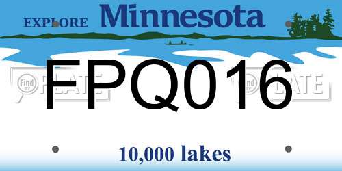 FPQ016 Minnesota License Plate
