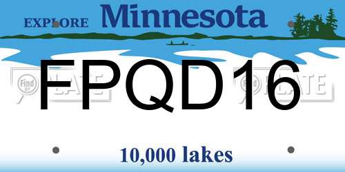 FPQD16 Minnesota License Plate