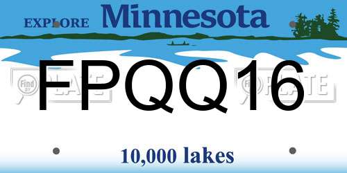 FPQQ16 Minnesota License Plate