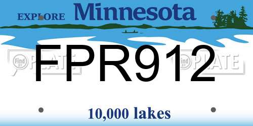 FPR912 Minnesota License Plate