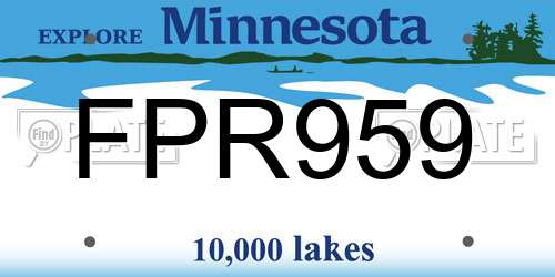 FPR959 Minnesota License Plate