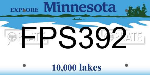 FPS392 Minnesota License Plate