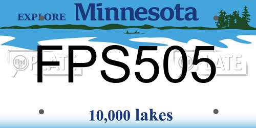 FPS505 Minnesota License Plate