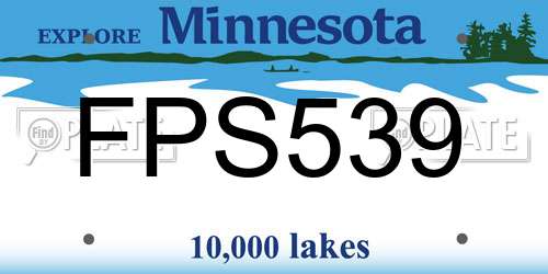 FPS539 Minnesota License Plate