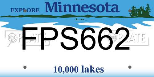 FPS662 Minnesota License Plate