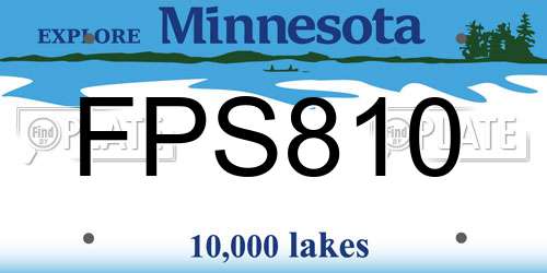FPS810 Minnesota License Plate