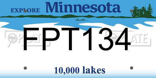 FPT134 Minnesota License Plate