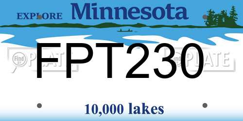 FPT230 Minnesota License Plate