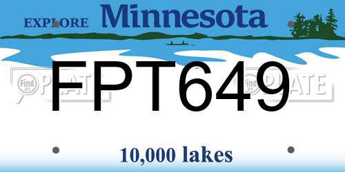 FPT649 Minnesota License Plate
