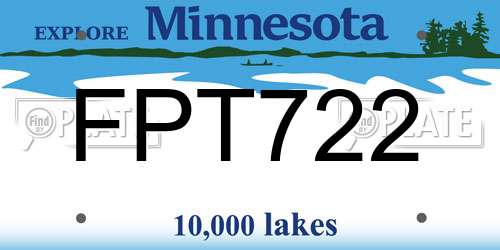 FPT722 Minnesota License Plate