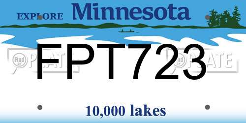 FPT723 Minnesota License Plate