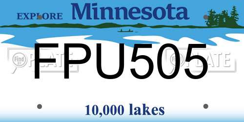 FPU505 Minnesota License Plate