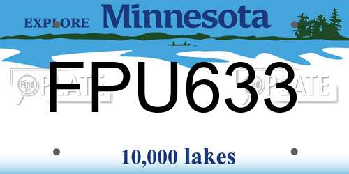FPU633 Minnesota License Plate