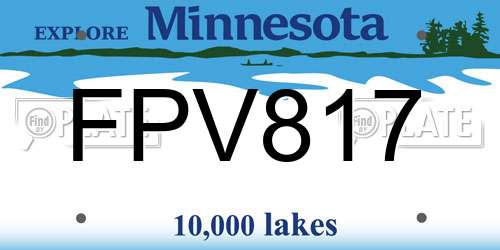 FPV817 Minnesota License Plate
