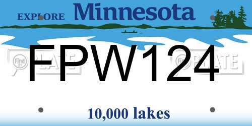 FPW124 Minnesota License Plate