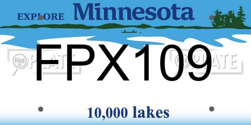 FPX109 Minnesota License Plate