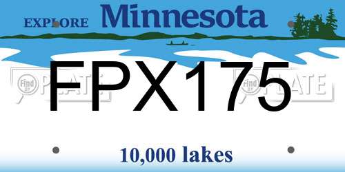 FPX175 Minnesota License Plate