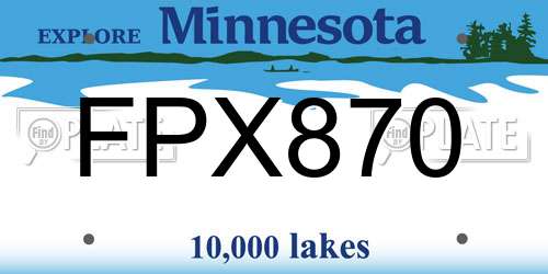 FPX870 Minnesota License Plate