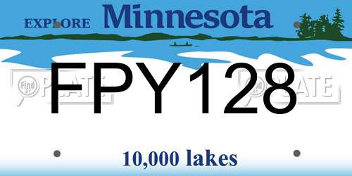 FPY128 Minnesota License Plate