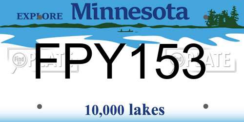FPY153 Minnesota License Plate