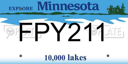 FPY211 Minnesota License Plate