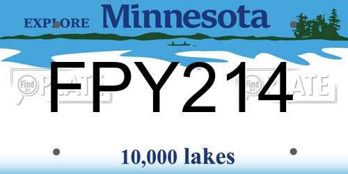 FPY214 Minnesota License Plate