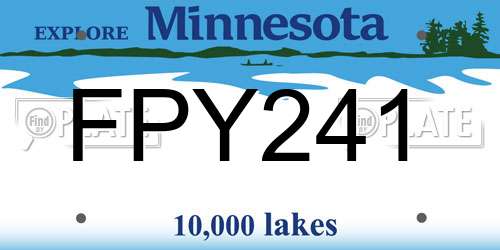 FPY241 Minnesota License Plate