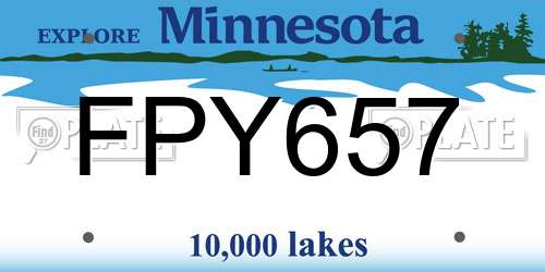 FPY657 Minnesota License Plate
