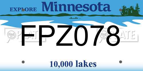 FPZ078 Minnesota License Plate