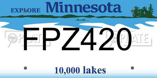 FPZ420 Minnesota License Plate