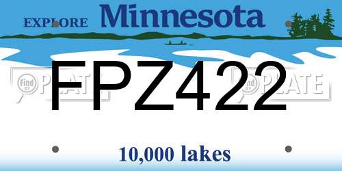 FPZ422 Minnesota License Plate