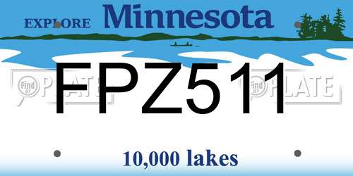 FPZ511 Minnesota License Plate