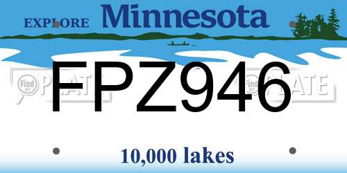FPZ946 Minnesota License Plate