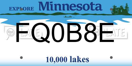 FQ0B8E Minnesota License Plate
