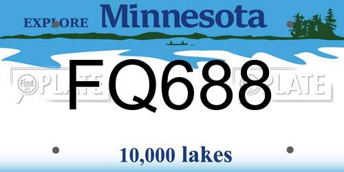 FQ688 Minnesota License Plate