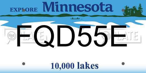 FQD55E Minnesota License Plate